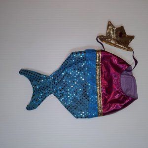 NWOT Mermaid Pet Costume & Crown Size Extra Small - Small Thrills & Chills